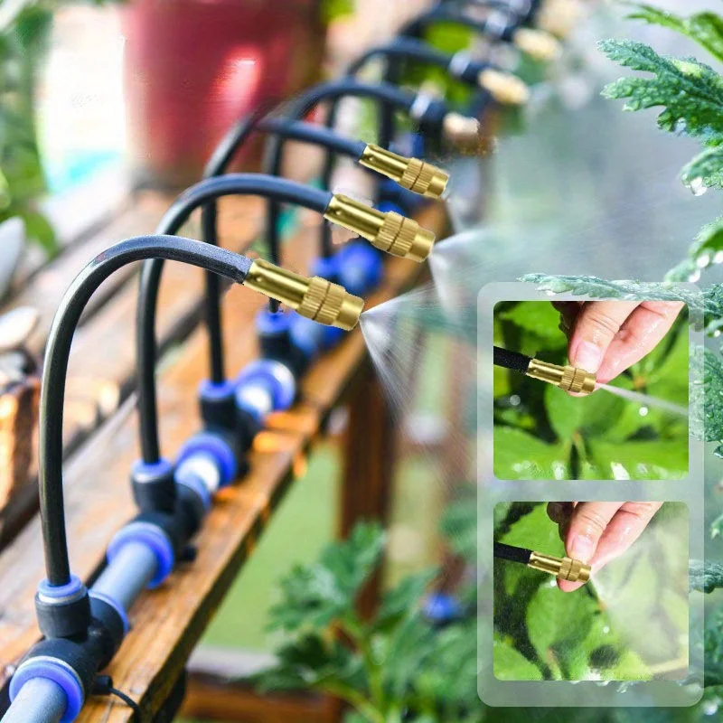 20-meter Universal Micro-Drip Irrigation Kit, Equipped with An Adjustable 7.87-inch Spray Nozzle—an Automatic Watering System