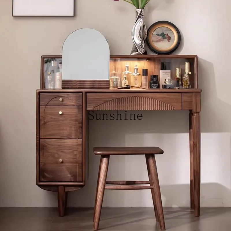 

All solid wood dresser chest integrated bedroom modern simple light luxury makeup table