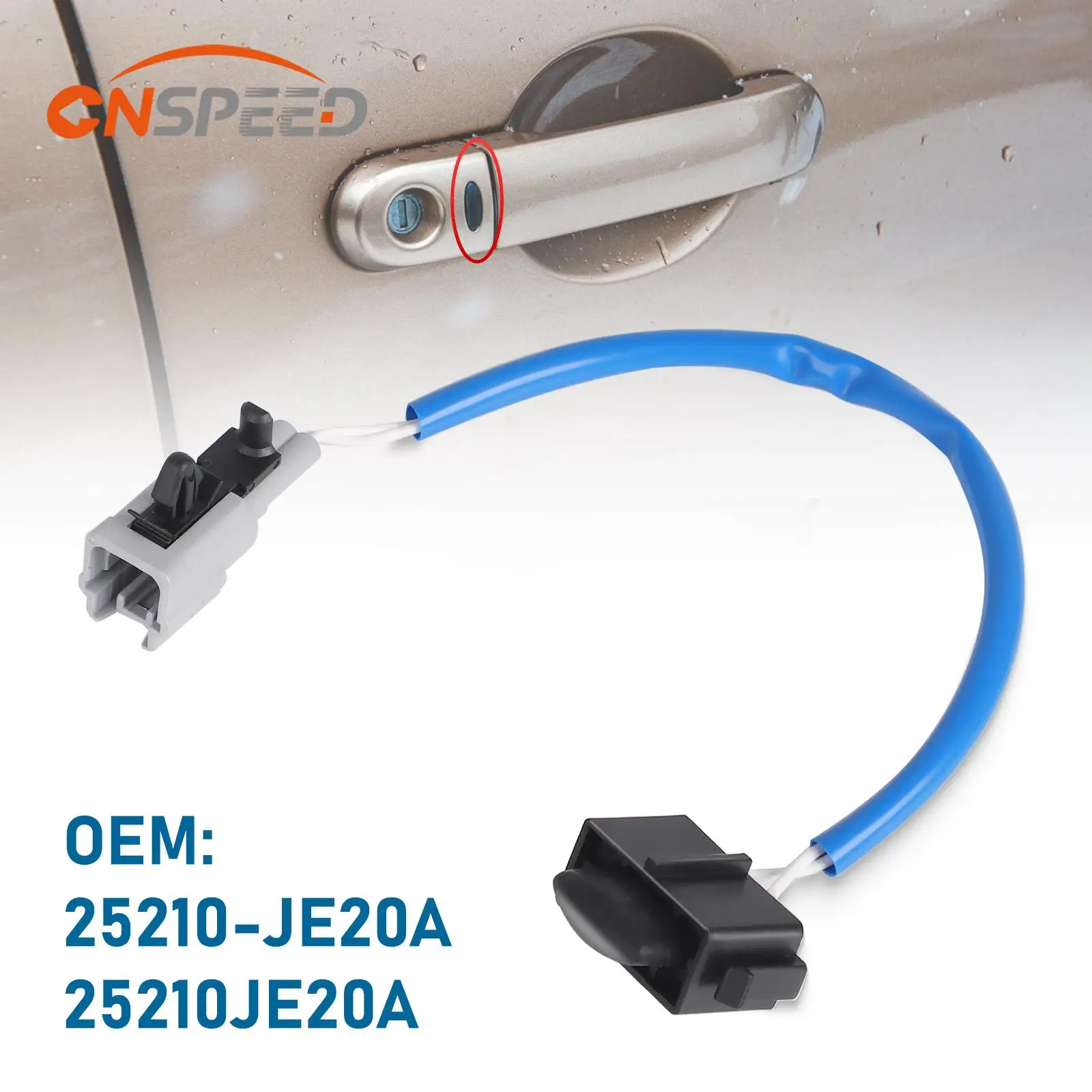 

CNSPEED Exterior Door Handle Keyless Sensor Button Switch For Nissan Micra K12 Livina Tiida 2005-2012 OEM 25210-JE20A,25210JE20A