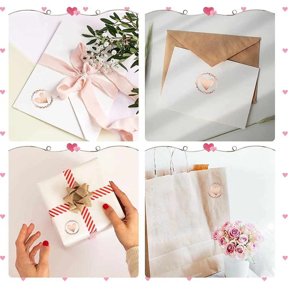 80-160 stücke Transparent Bronzing Herz Aufkleber Umschlag Dichtungen Label Scrapbooking für Hochzeit Party Einladung Karte Geschenk Decor Tag