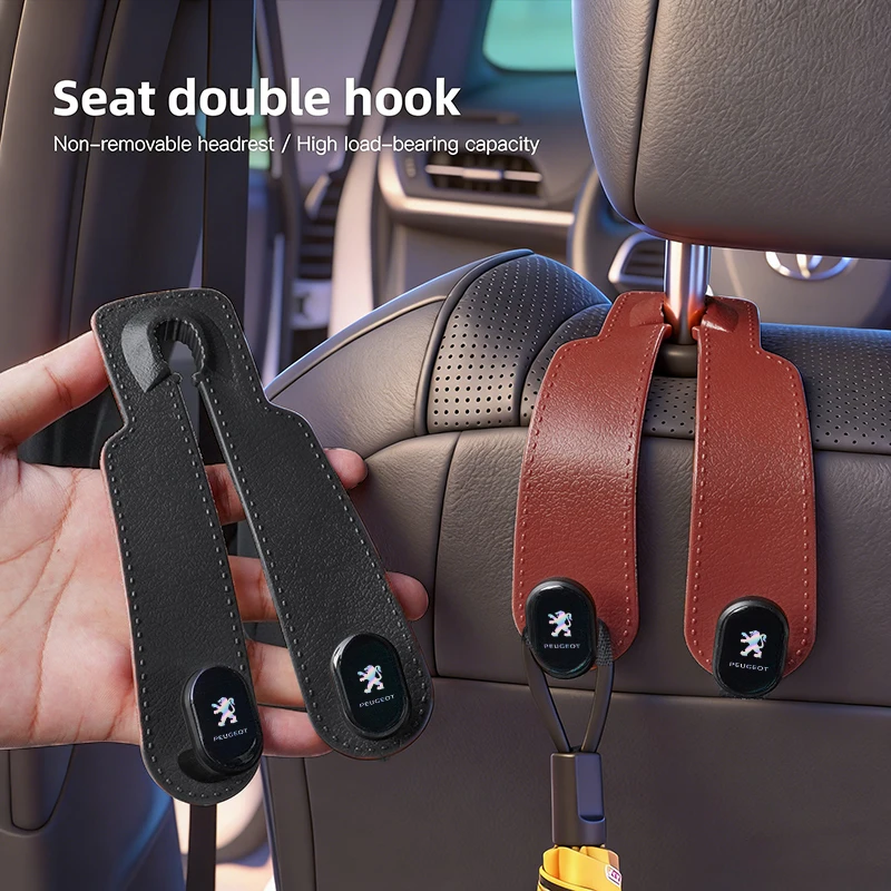 Gancho decorativo de goma suave para asiento interior de coche/llavero para Peugeot 208 308 206 307 207 3008 4008 5008 2008 506 301 201