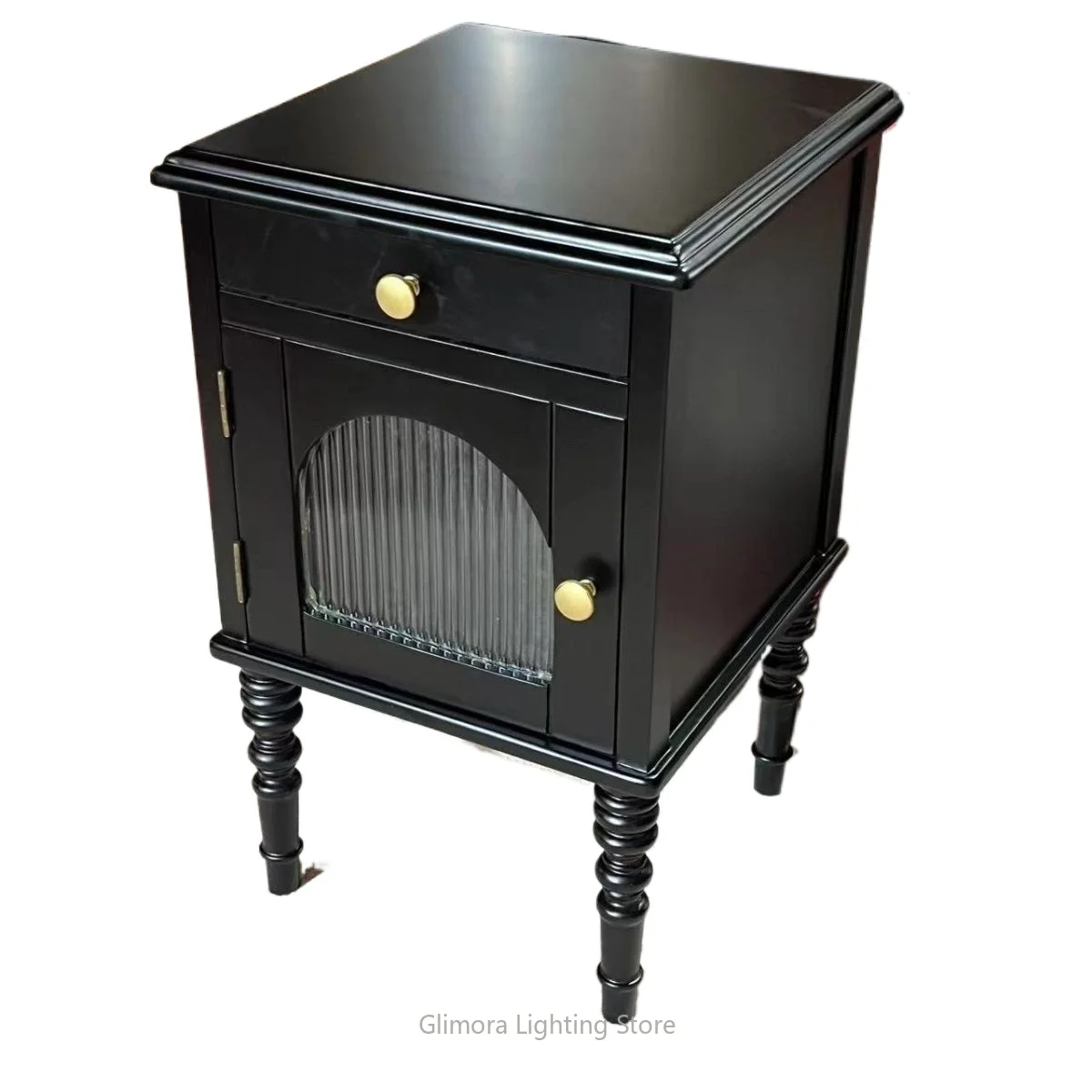 Solid Wood Nightstand for Bedroom, Light Luxury Storage Cabinet with Drawers, Vintage-Inspired Accent Furniture for Home