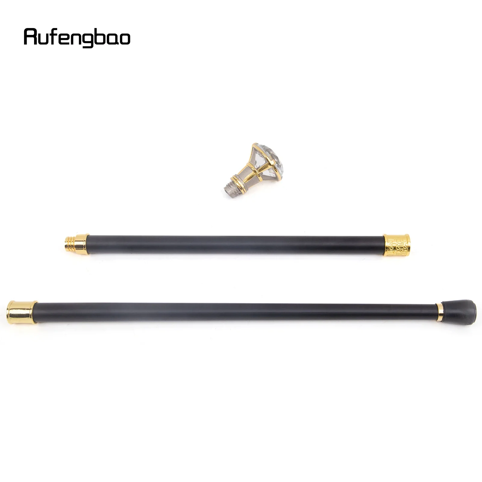 White Diamond Golden Silver Walking Cane Fashion Decorative Cane For Halloween For Cosplay And Parties, For Cosplay & Party