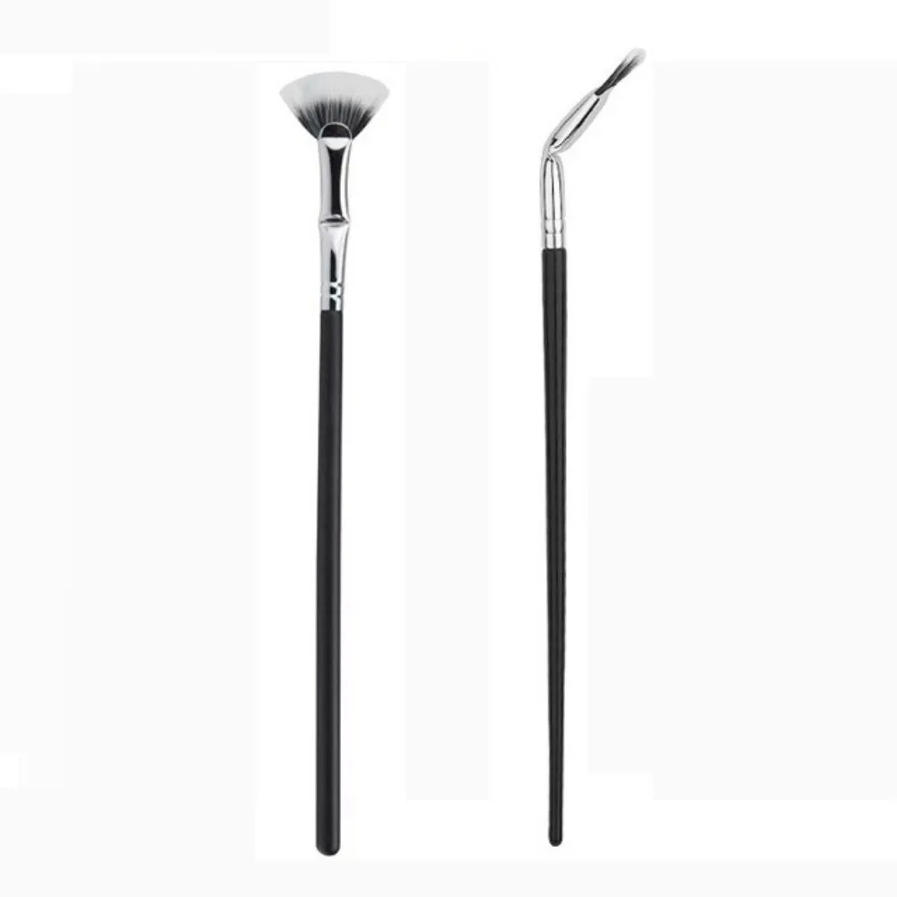 Schuin 120 °   Opvouwbare hoek geschulpte wimperborstel Natuurlijk effect Zachte haren Mascara Fan Brush Professioneel wimperscheiderhulpmiddel