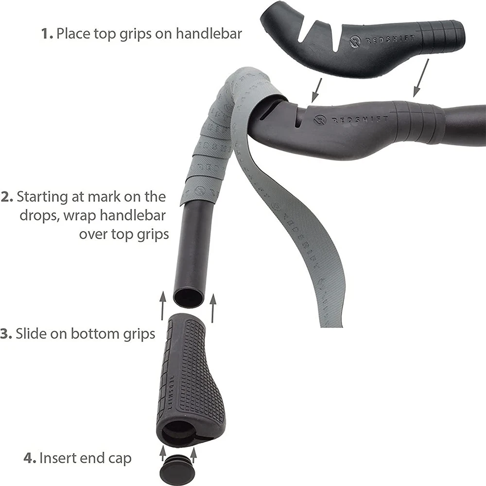 Guidon de vélo de route REDSHIFT, guidon de régulateur de vitesse, conception ergonomique adaptée à tous les guidons de chute
