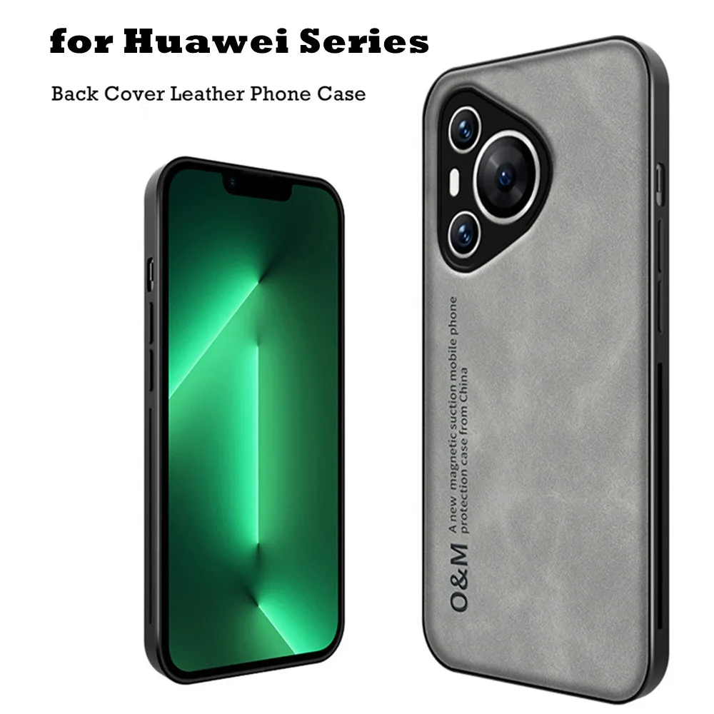 Retro-Leder-Handyhülle für Huawei P60 Pura 70 80 90 Pro Max Mate Nova 15 14 Ultra mit integriertem magnetischem, schlankem Gehäuse