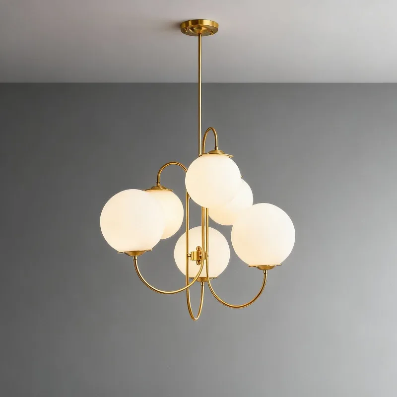 Nordic Glass Ball Pendant Light Creative Living Dining Room Bedroom Study Home Decoration Lamp Personality Magic Bean Chandelier