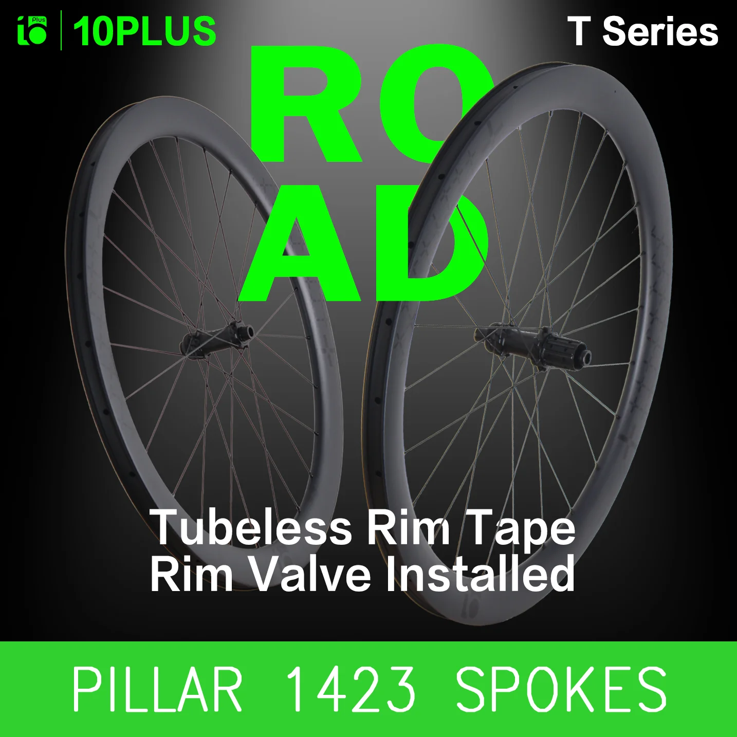 10PLUS T Series 700c 38/50mm Thru Axle Disc Brake Carbon Wheelset 36T Star Ratchet Road Race