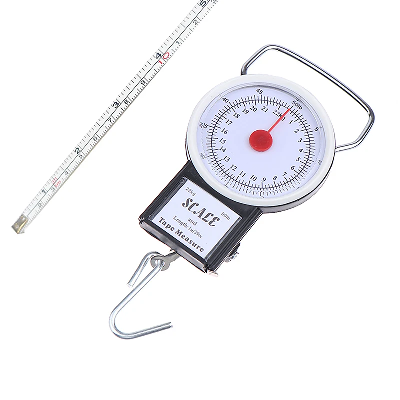 Multi-Purpose Scale With Tape Measure Weight 50lb/22kg Used For Household Portable Fishing And Luggage Hanging Hook