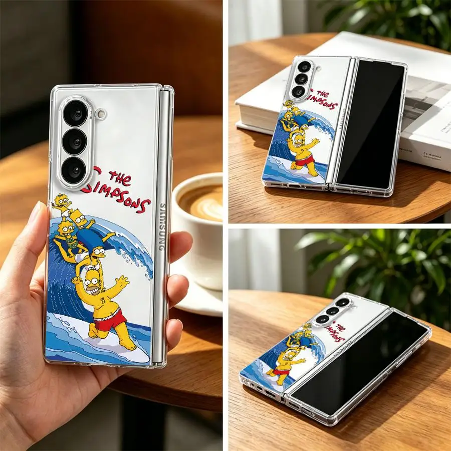 The S-simpsonsCute Case for Samsung Galaxy ZFold7 ZFold6 ZFold5 ZFold3 ZFold4 Z Fold 7 6 5 4 3 Hard Phone Cover