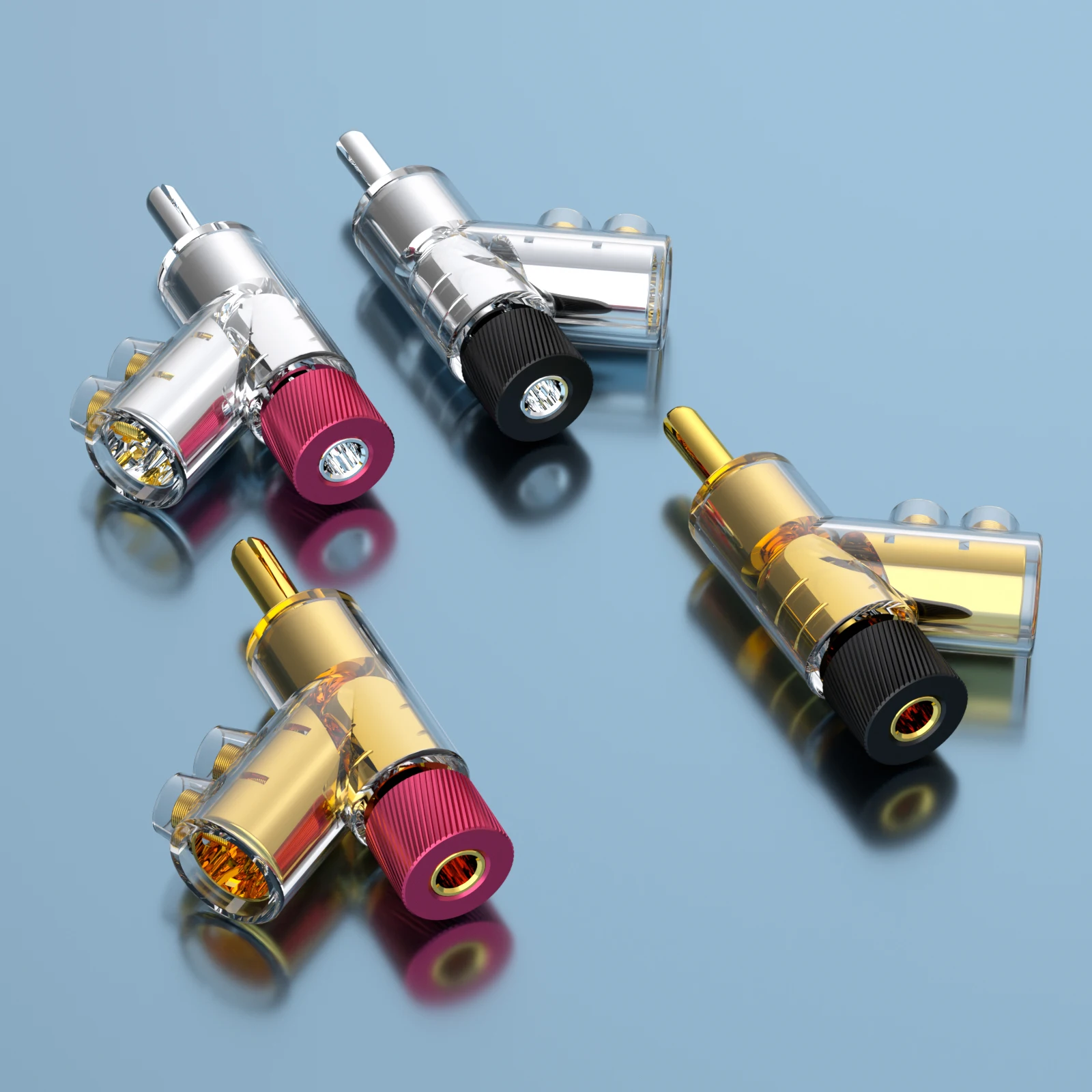 

45degree Banana Plug Double Screw Locked Rhodium Plated Banana Connector Speaker Banana Plug Lockable Speaker Cable Banana Plug