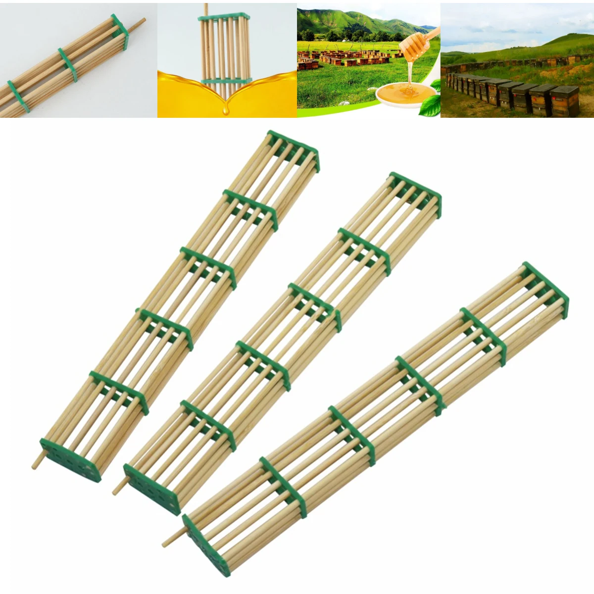 

50Pcs Five-Section Bamboo Imprisoning Bee Queen Cage 21.5cm Lengthened Multifunctional Queens Closing Cage Beekeeping Tools