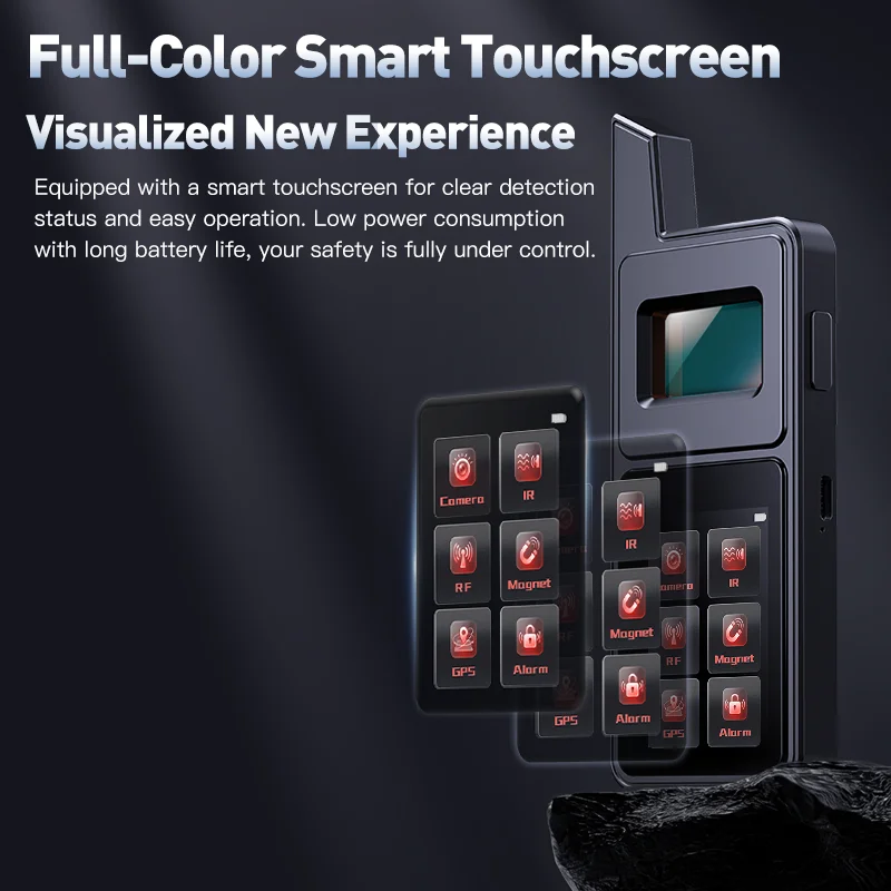 Hidden Camera Detector T6 Big Touch Screen Anti Spy Gadgets GPS Detector Bug Finder Wireless Signal Detection Infrared Scanner