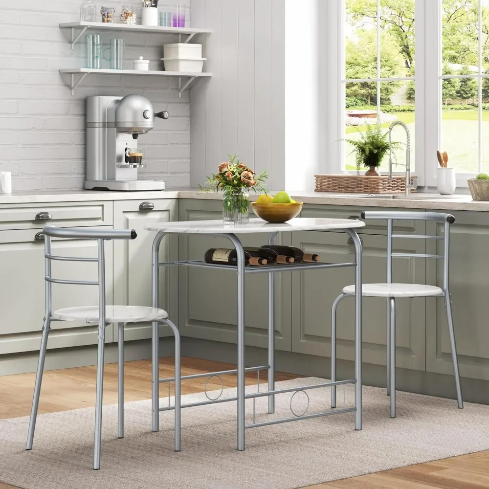 Set aus Esstisch und Stuhl im Doppel-Landhausstil, bestehend aus 1 Esstisch und 2 Stühlen, Stuhlset