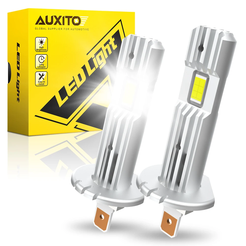 AUXITO 2Pcs Canbus 60W H1 LED Headlight Error Free High Power 12000LM Mini Size Design Wireless For Car Lamp LED Fog Lights