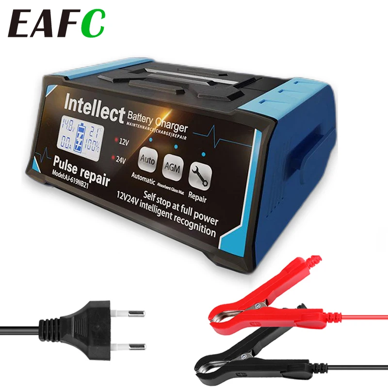 

12V-24V Smart Car Battery Charger High Power 210W for Lead-Acid AGM GEL WET Car Battery Intelligent Pulse Repair