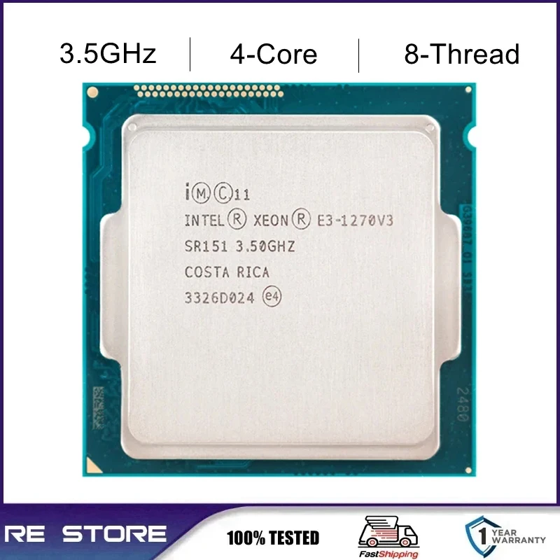 Intel Xeon E3 1270 V3 1270V3 3,5 GHz LGA 1150 CPU-Prozessor