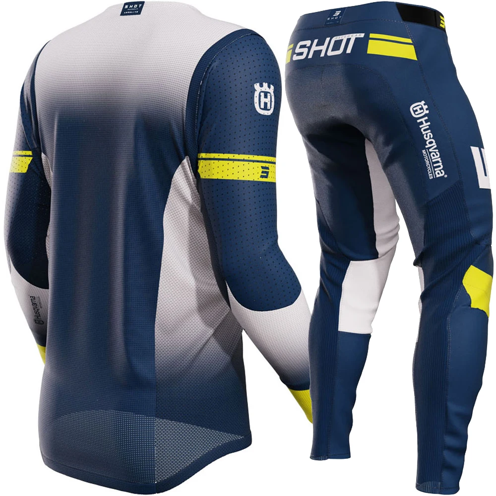 2024 husqvarna Motocross Gear Set Top Off Road MX Combo Navy Moto Jersey And Pant