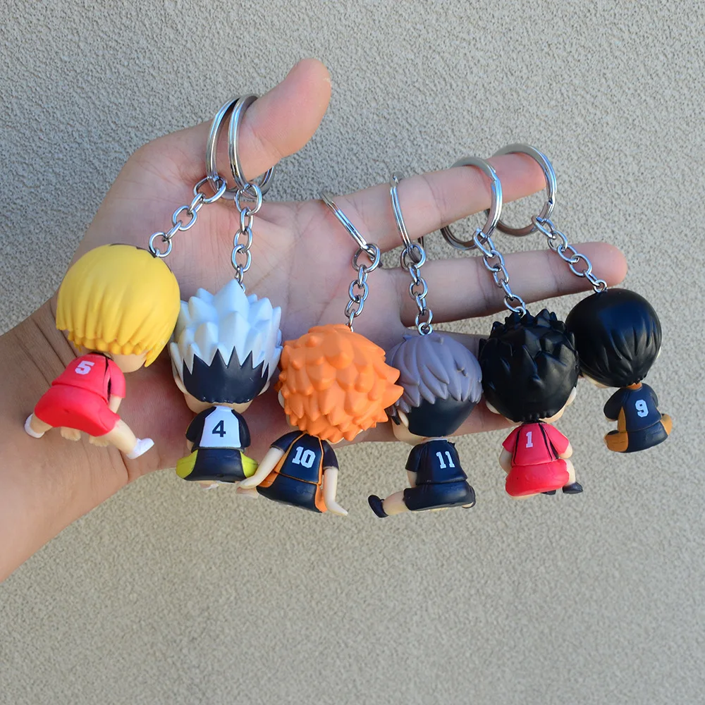 5cm Haikyuu!!! Brelok do kluczy z figurką anime Mini śpiący Hinata Shoyo Tobio Kageyama Lalka Śliczny siatkówka Junior Brelok do kluczy Ozdoba