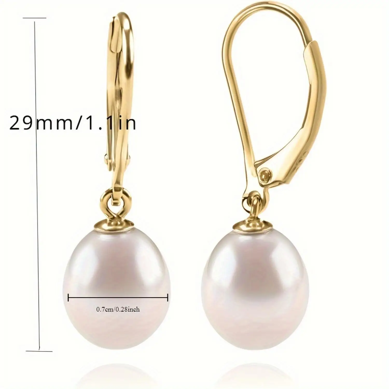 7mm Pearl Earrings for Women Pearl Hoop Earrings Pearl Stud Earrings Pearl Dangle Earrings Crystal Drop