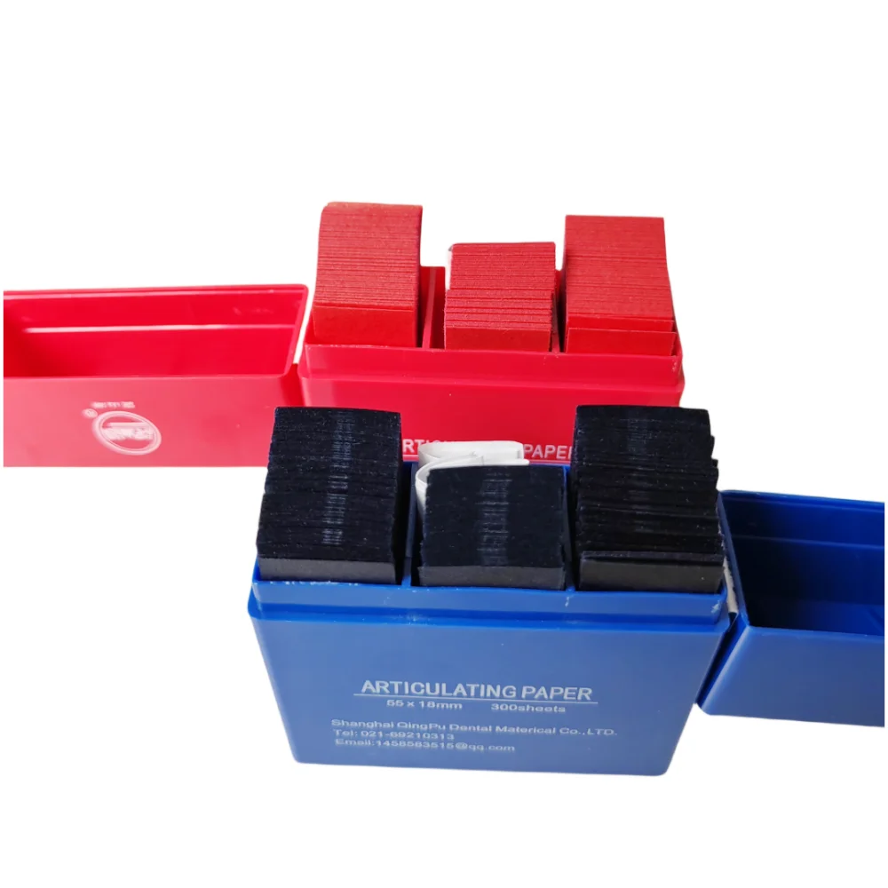 JUMTOP 300Pcs Dental Articulating Paper with Storage Case Double-sided Bite Strips 55*18mm Teeth Whitening Material