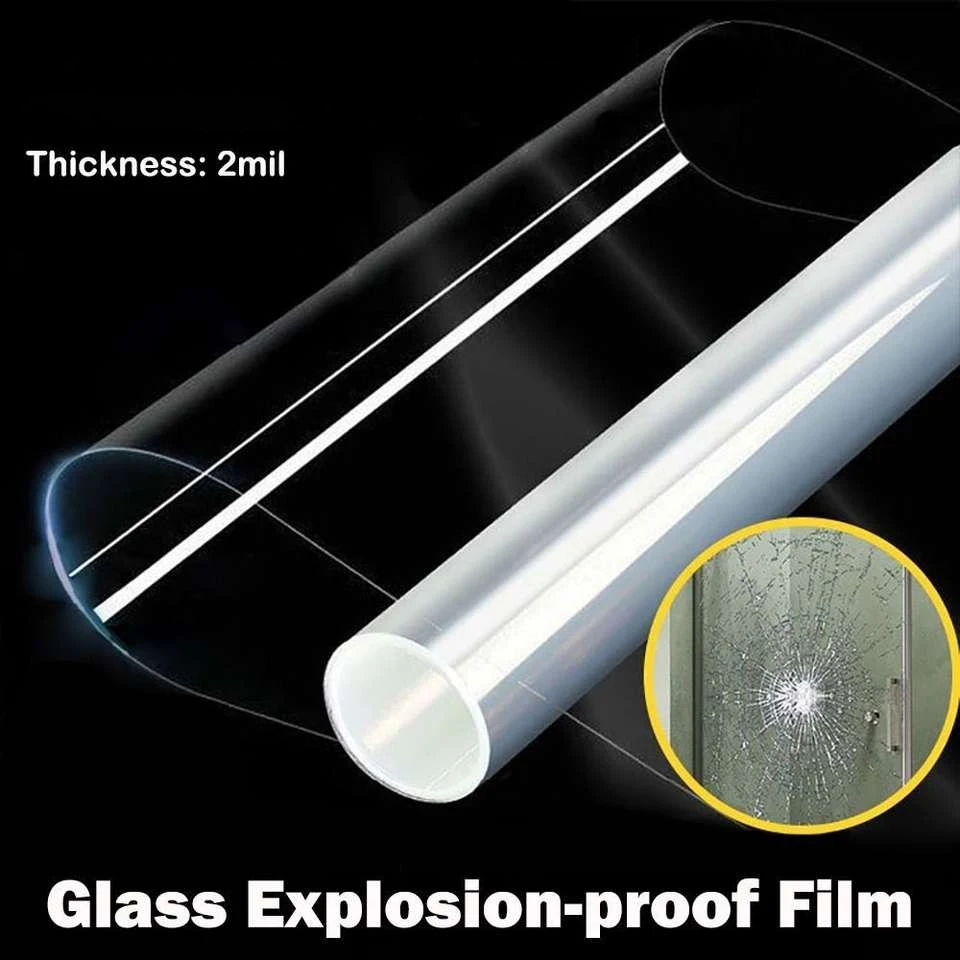 50cm Wide Transparent Safety Window Film Safety Glass Protective Sticker Transparent Shatterproof And Explosion-Proof Film.