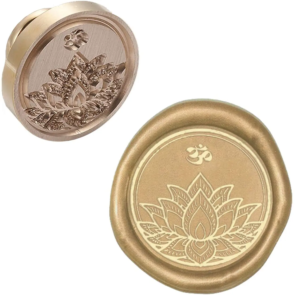 1 PC Wax Seal Stamp Head Replacement Lotus Removable Sealing Brass Stamp Head Olny Replacement Brass Head for Creative Gift