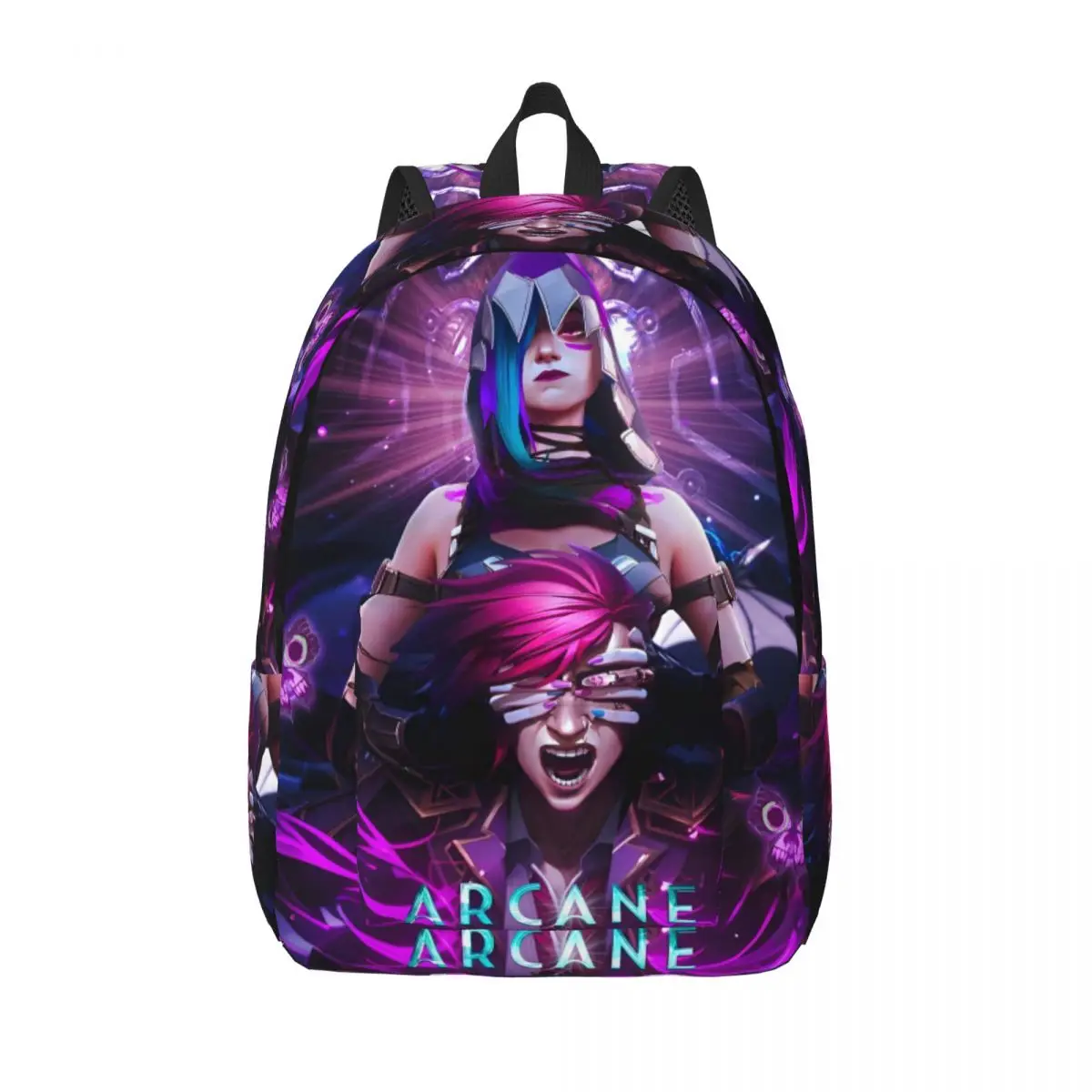 Jinx LOL Anime Fashion Backpack Gift High School Work Arcane Game Daypack for Men Women Laptop Canvas Bags