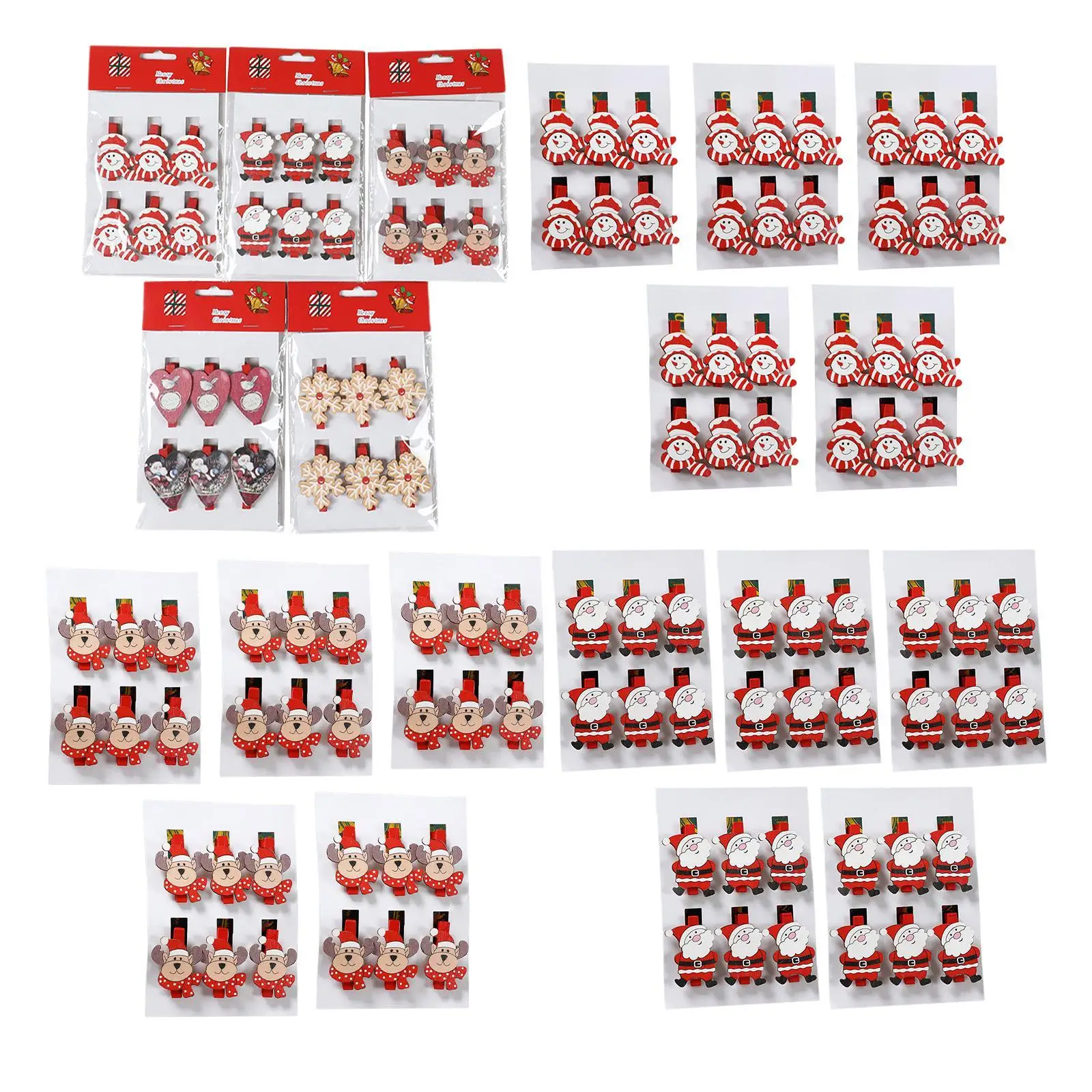 

30x Wooden Photo Clip DIY Photo Pegs for Holiday Decorations Favors Indoor