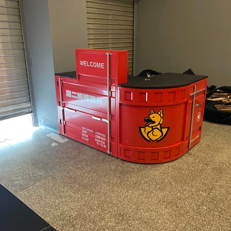 

Industrial Style Bar Checkout Page Hot Pot BBQ Barbecue Shop Corner Counter Restaurant Creative Reception Desk Office Furniture