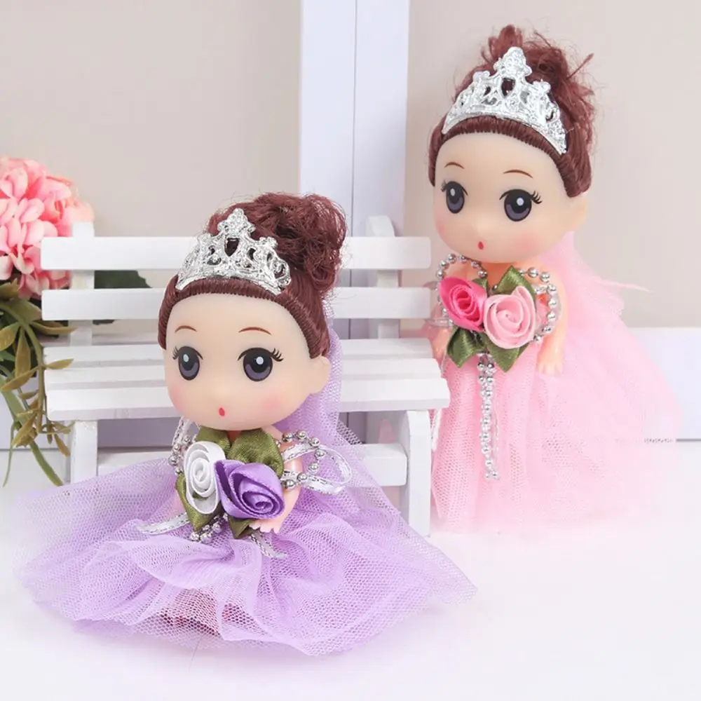 12 Cm Big Eyes Princess BJD Doll Korean Makeup Look Movable 12cm Bjd Doll Cartoon Face DIY Wedding Dress Mini Girl Toy