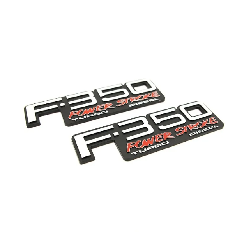 2PCSX ABS Plastic F350 Power Stroke Diesel F-350XLT Emblem Badge Nameplate Truck Accessories
