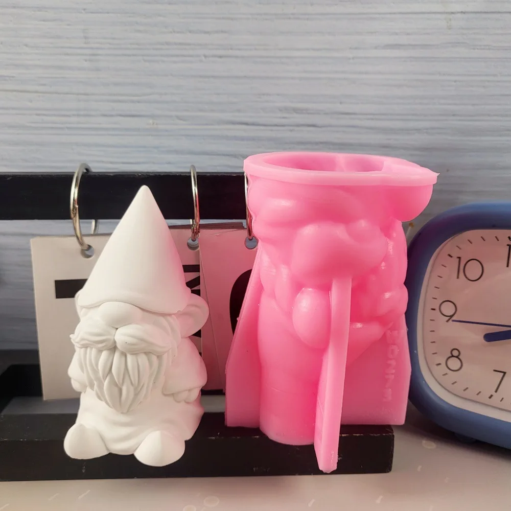 Dwarf Santa Clause Candle Silicone Molds DIY Home Christmas Decoration Gypsum Plaster Mould Craft Art Ornament Making Resin Mold