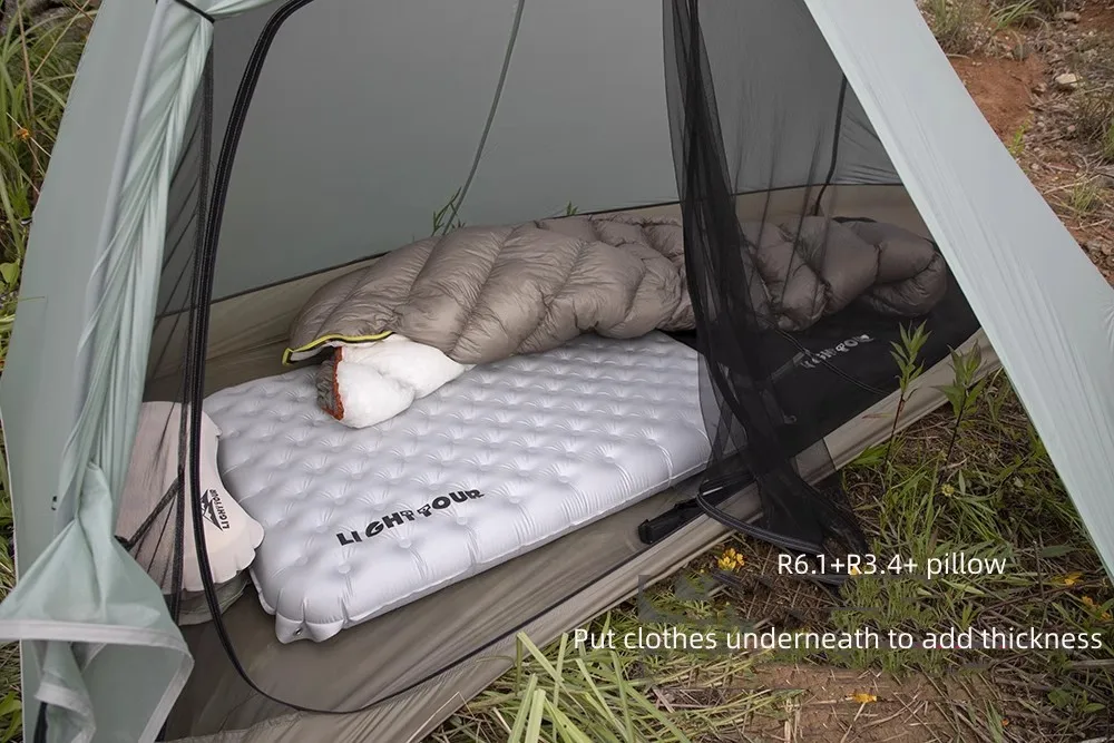 Built-in TPU half pad,Outdoor single person ultra light and convenient thickened sleeping pad,moisture-proof pad