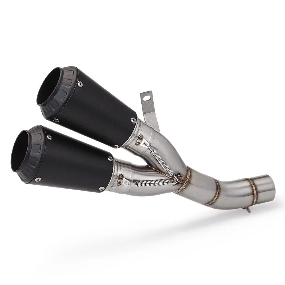 

For Ducati Scrambler 800 821 2015-2021 Monster 797 17-20 Escape Motorcycle Exhaust Mid Link Pipe 51MM Slip-On Black Muffler Tips