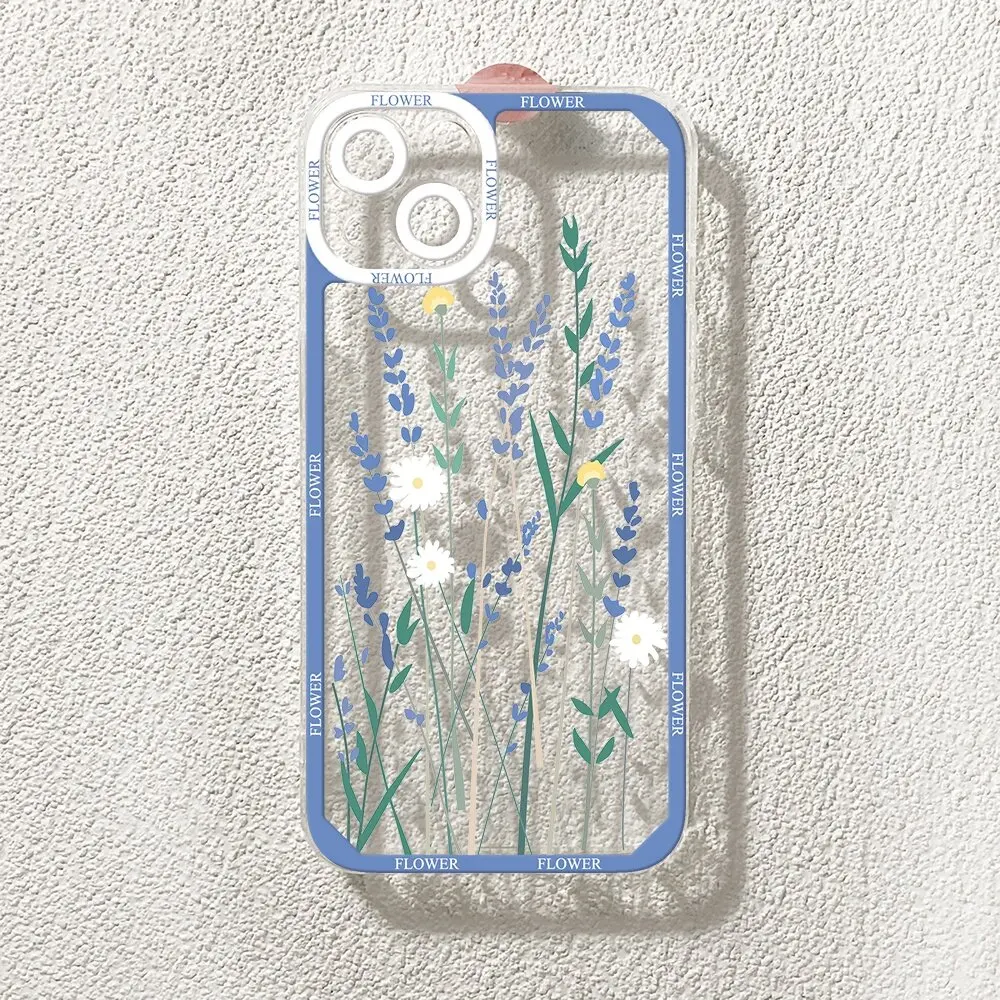 INS Korean Pink Violet Flowers Clear Case for Infinix Note 30 40 30i Hot 40 Pro 30 Play 30i Tecno Spark 10 20 Camon 19 Neo Cover