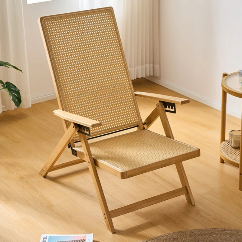 

Durable Bamboo recliner household leisure comfortable simple lounge chair rattan Strong tumbona plegable patio furniture