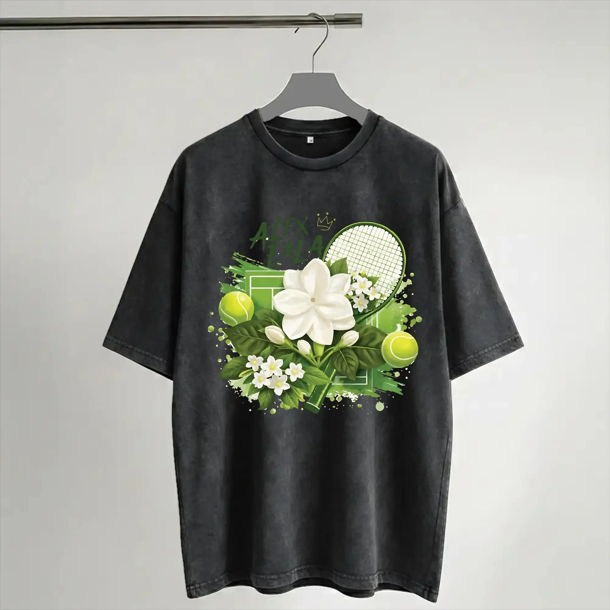 Alexandra Alex Eala tennis 2026 T Shirt Hip Hop Washed 100% Cotton Oversize T-Shirt  Vintage Men Women Streetwear Summer Tees