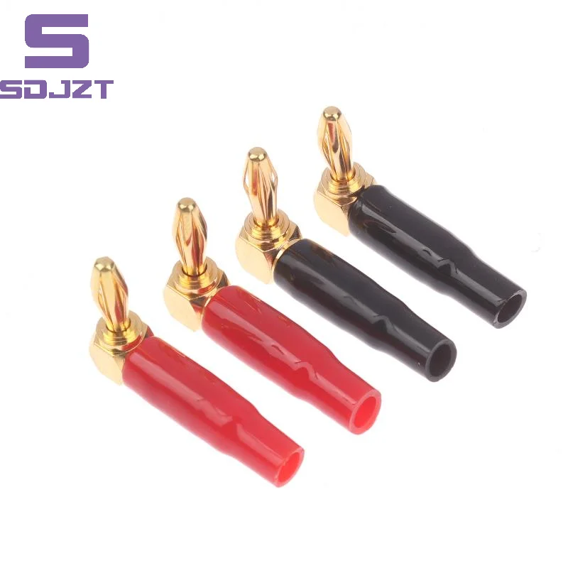 New Sale-4/8Pcs Soft Plastic Shell 90° Connectors 4mm L-shaped Right Angle Banana Plugs For Audio Video & Speaker Systems