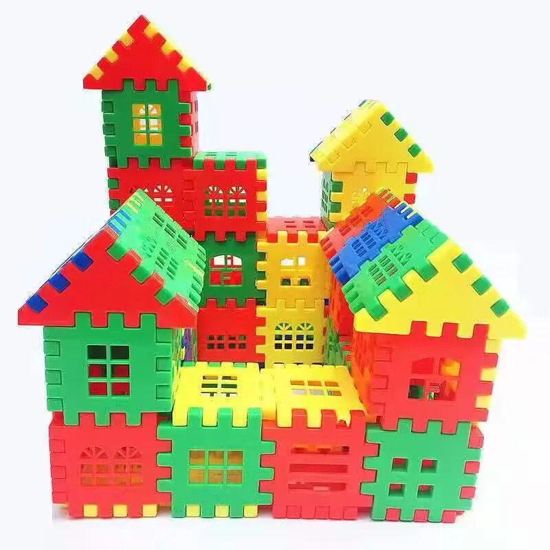 Large plastic block building blocks, baby Paradise small house assembly and building, educational kindergarten toys