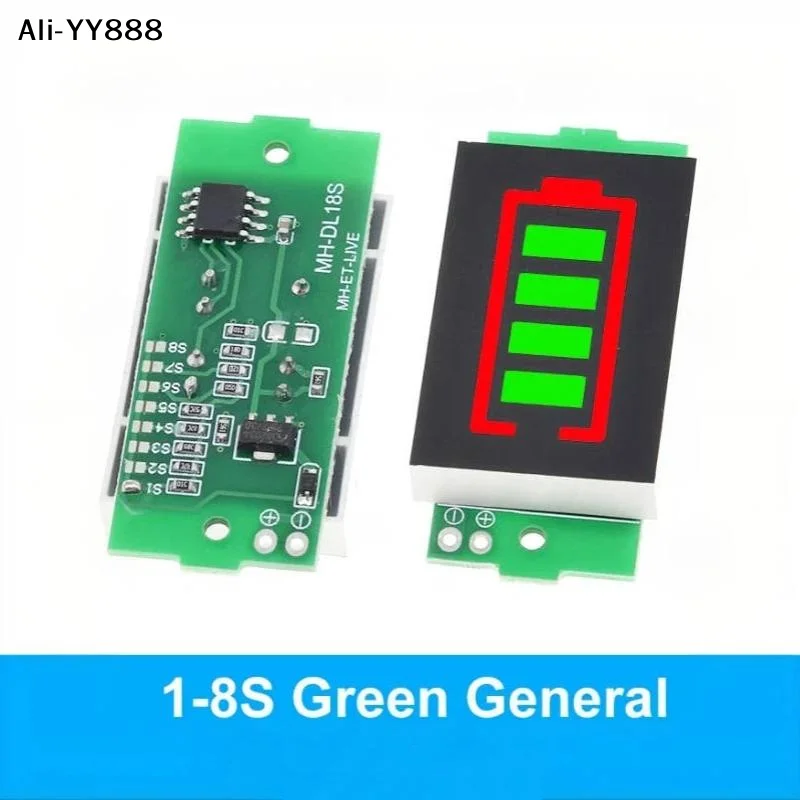 【A】1Pc Display Electric Vehicle Battery Power Tester Li-ion 1S 2S 3S 4S Single 3.7V Lithium Battery Capacity Indicator Module