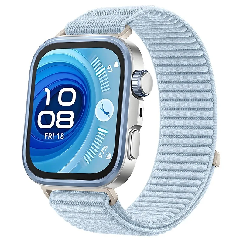Tali Nilon untuk Jam Tangan Huawei Fit 3/4/4 Pro Gelang Resmi Asli Dapat Diganti untuk Jam Tangan Huawei Fit 4/Pro/3 Sabuk Bersirkulasi