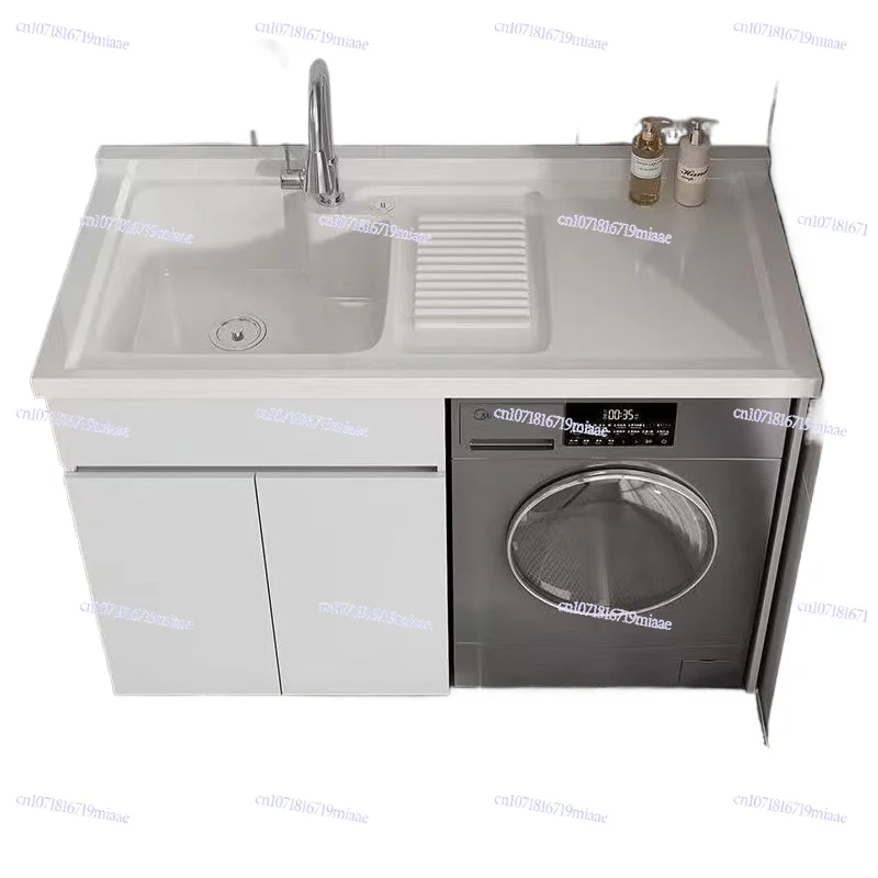 

Honeycomb aluminum laundry cabinet integrated basin laundry pool slot with rubbing plate drum washing machine