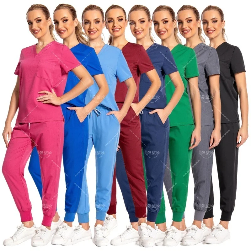 Multicolor Unisex Short Sleeved Pharmacy Nurse Uniform Hospital Doctor Workwear Oral Dental Surgery Uniforms Medical Scrubs Sets