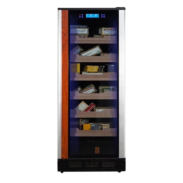 1000 Cigars Touchscreen Digital Climate Control Humidor Cooler with Spray Red White Aluminum Frame for Tobacco Storage