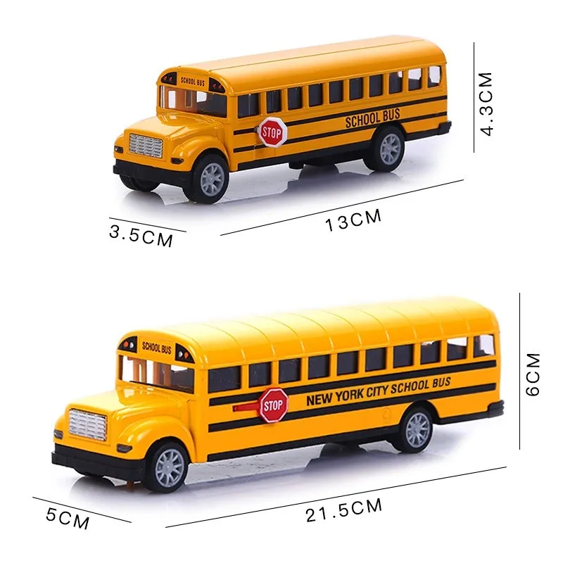 1:16 Simulation Alloy School Bus Inertia Toys Car Model Pull Back Car Interactive Toys Car Collection Educational Gifts Boy Toys