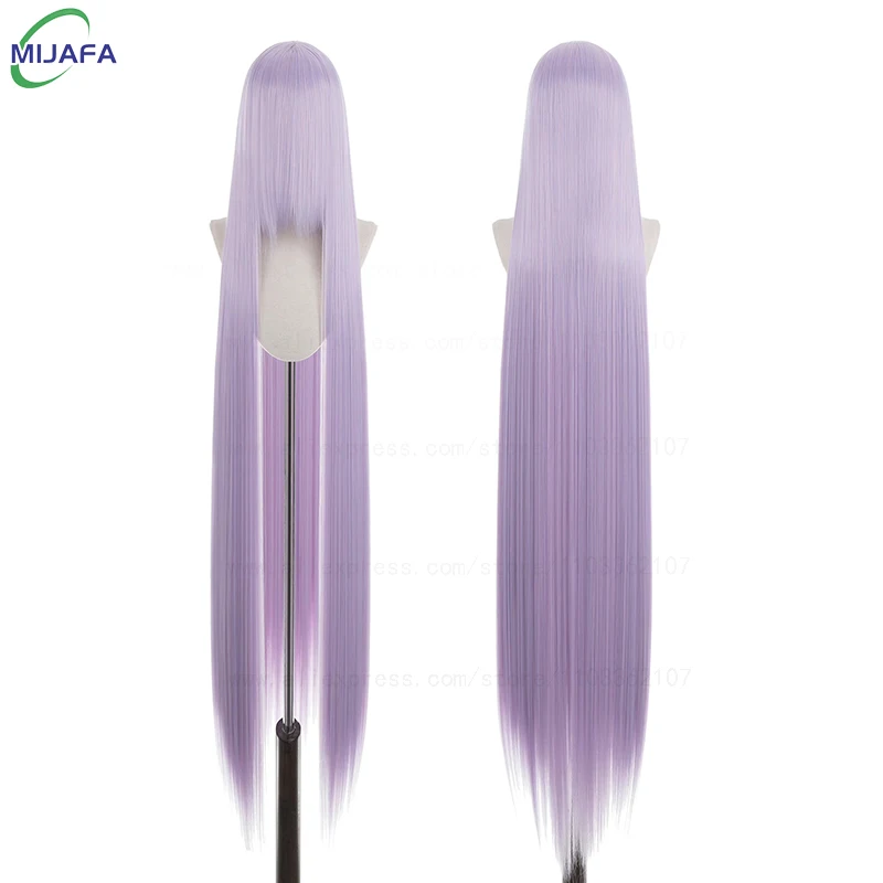 700 g hochwertige 59" 150 cm lange gerade Cosplay-Perücke mit Pony, blond, braun, rot, grün, blau, hitzebeständige Haarfarben, Anime-Perücken
