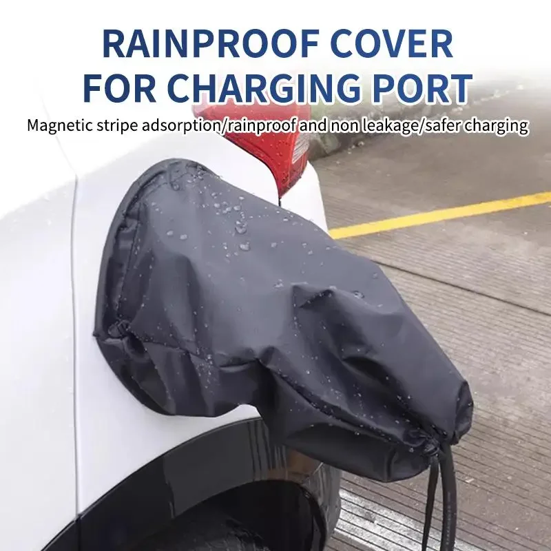 Magnetic Car Charging Port Rain Cover Transparent Waterproof EV Charger Plug Cover for Electric Vehicle Outdoor Charging