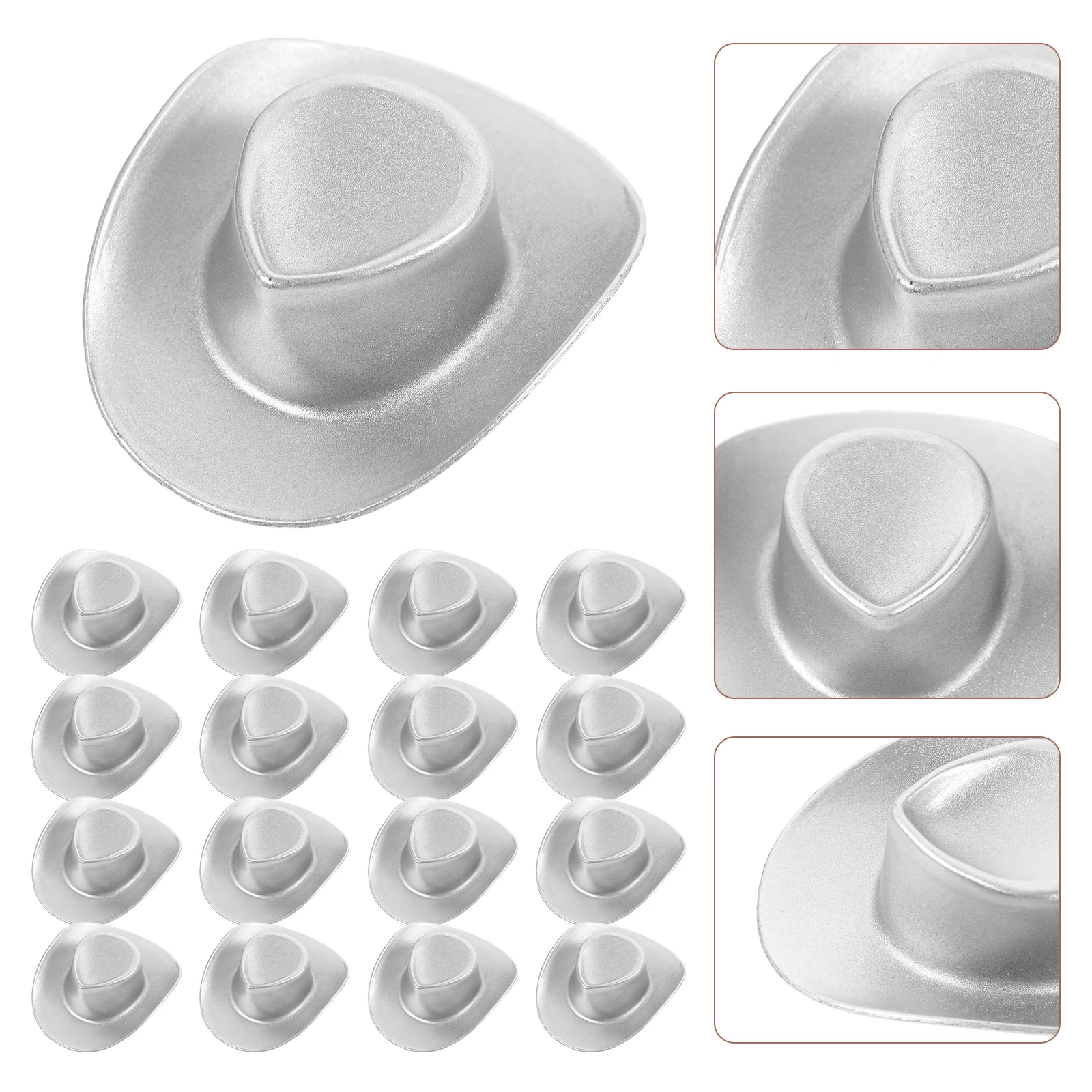 

20 Pcs Mini Cowboy Hat Tiny Dollhouse Model Decorative Miniature Hats Replaceable Plastic Craft Miss Toys