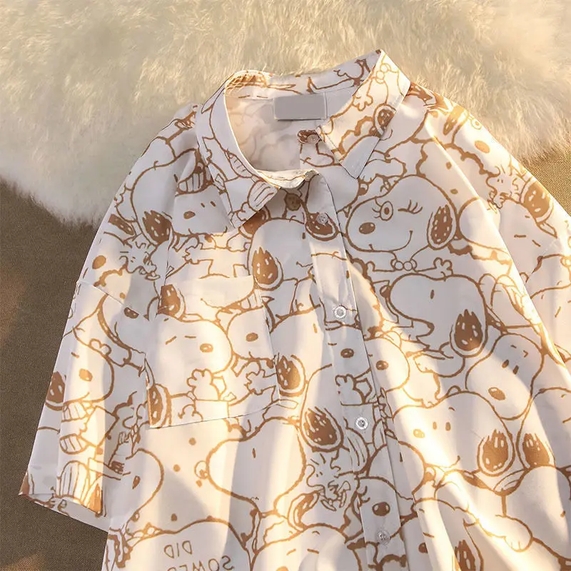 Snoopy cartoon cute shirt creative kawaii unisex couple same shirt short sleeved t-shirt anime peripheral gift wholesale